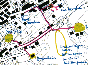 Skizze für einen kindgerechten Stadtplan