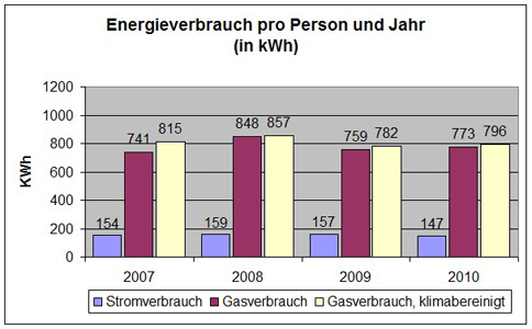 Diagramm Energieverbrauch pro Person und Jahr